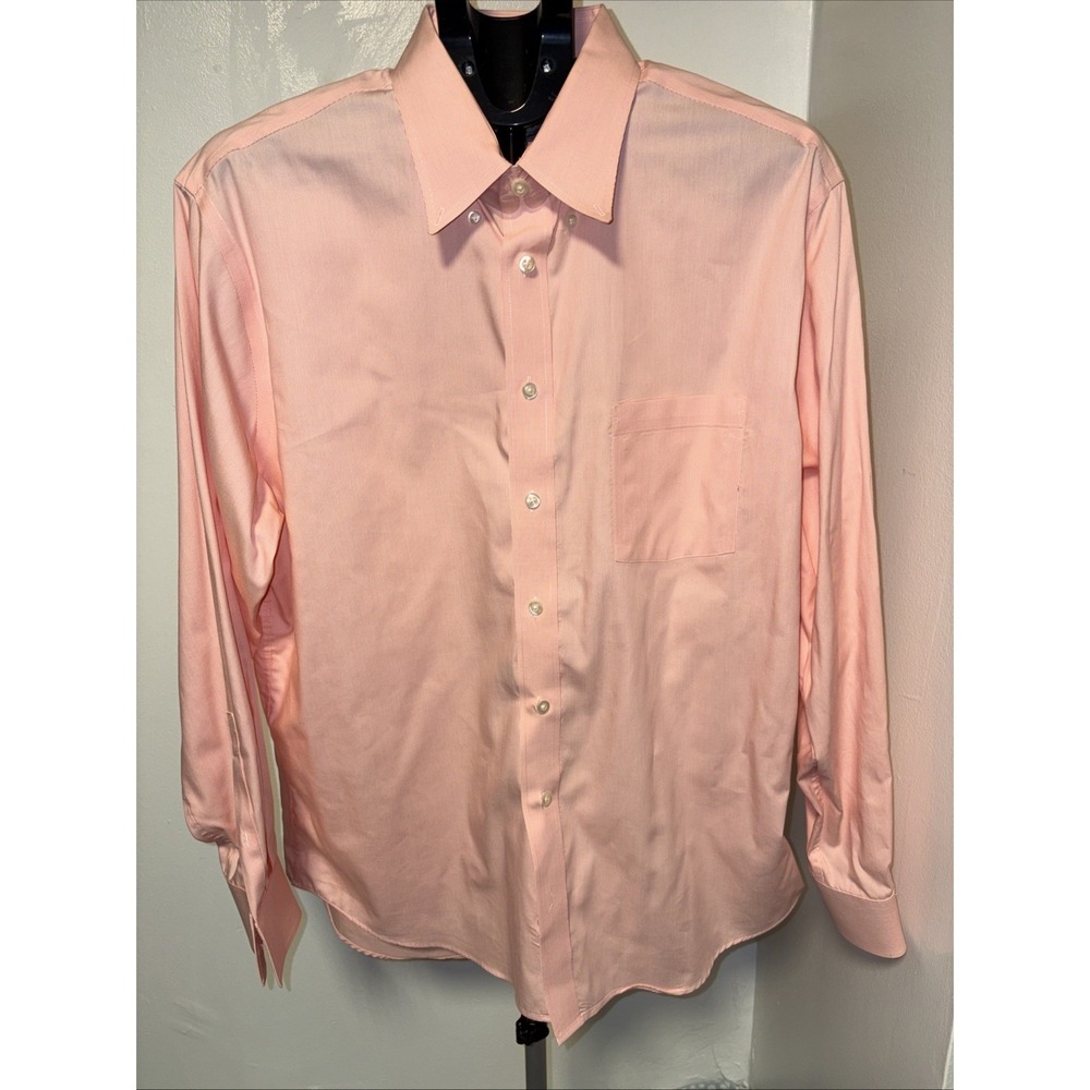 NWOT Kenneth Cole Reaction Men's Shirt Large Button-Down Pink micro strips